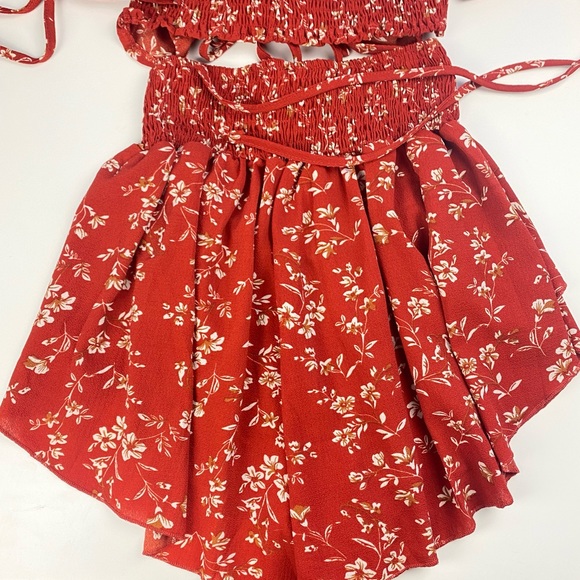 NWT Zaful Off Shoulder Cinched Floral Set - Picture 10 of 13